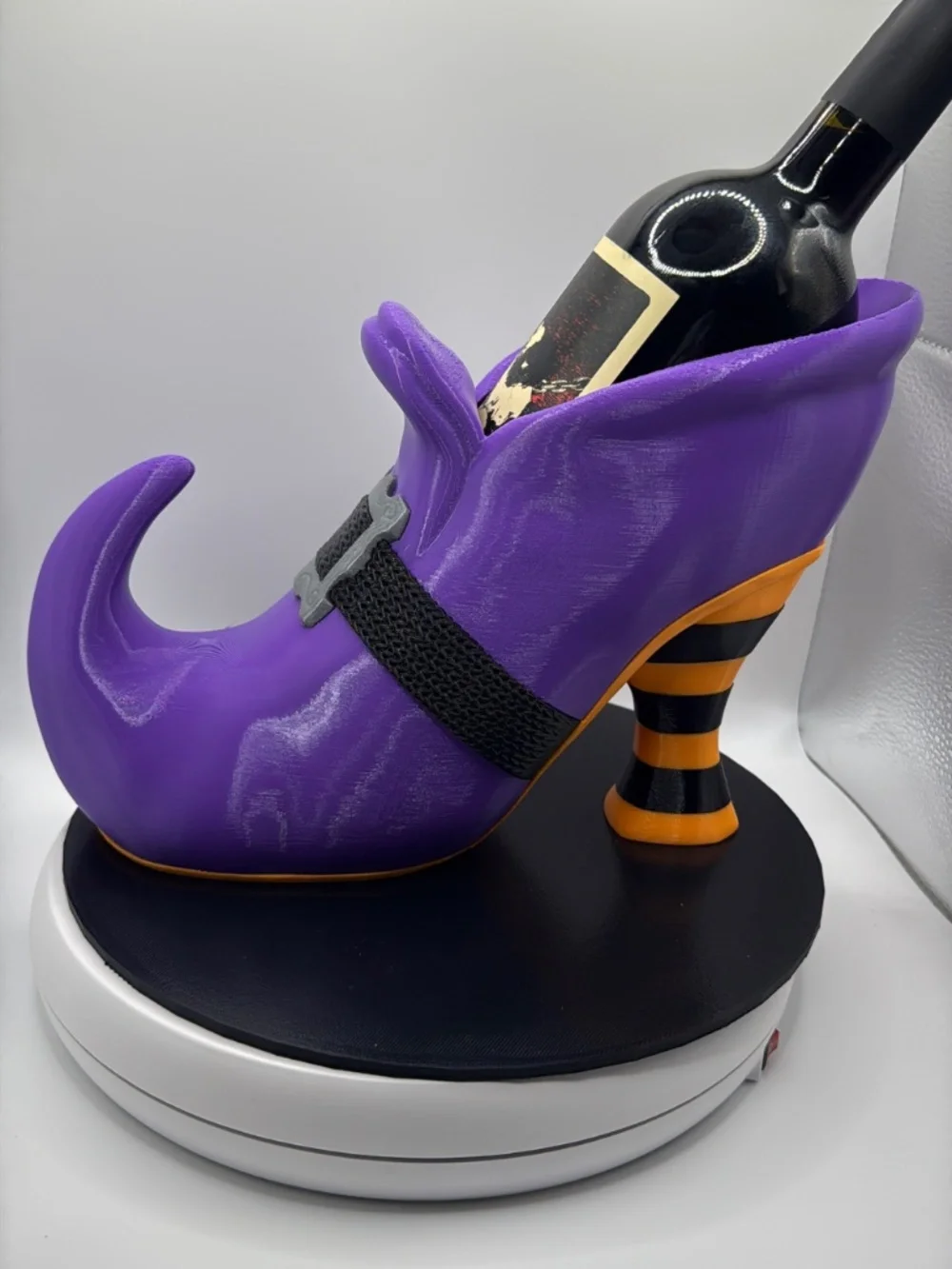 Witch Shoe Wine Bottle Holder, Wickedly Fun Halloween Decor, Gothic Hostess Gift